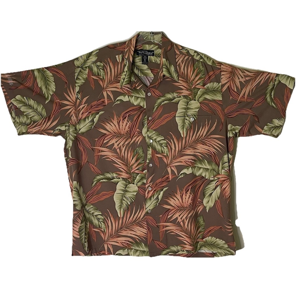Tori Richard Hawaiian‎ Shirt XL USA Made Aloha Viscose Floral Green Orange